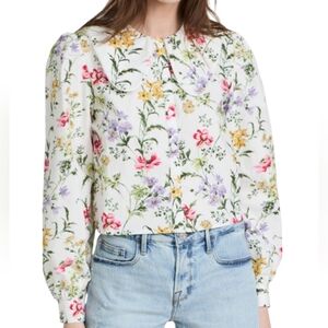 Meadows Foxglove Springtime Floral Shirt Size 0 UK4
